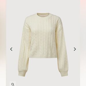 Rachel Parcell Boxy Cable Crew Sweater